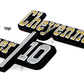 1973-1976 FRONT FENDER EMBLEMS "CHEYENNE SUPER 10" LH/RH PAIR CHEVROLET TRUCK