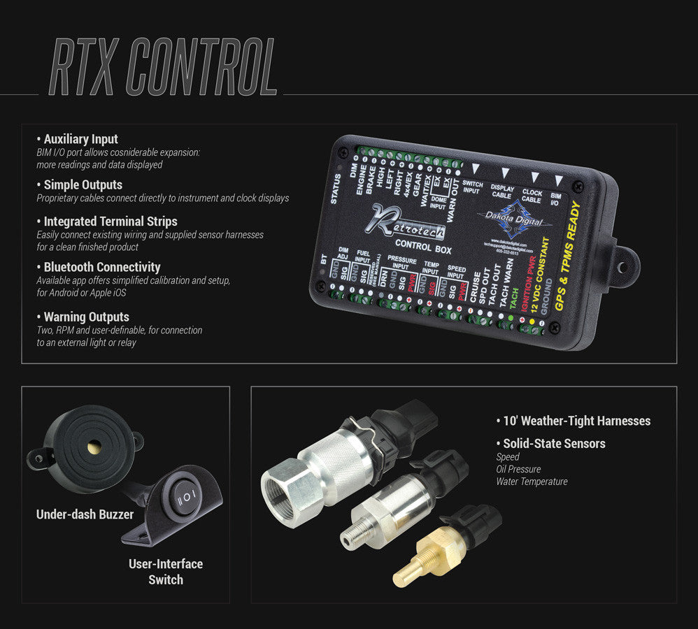 1967-1972 Chevrolet Truck Dakota Digital RTX Analog & Digital Instrument System RTX-67C-PU-X